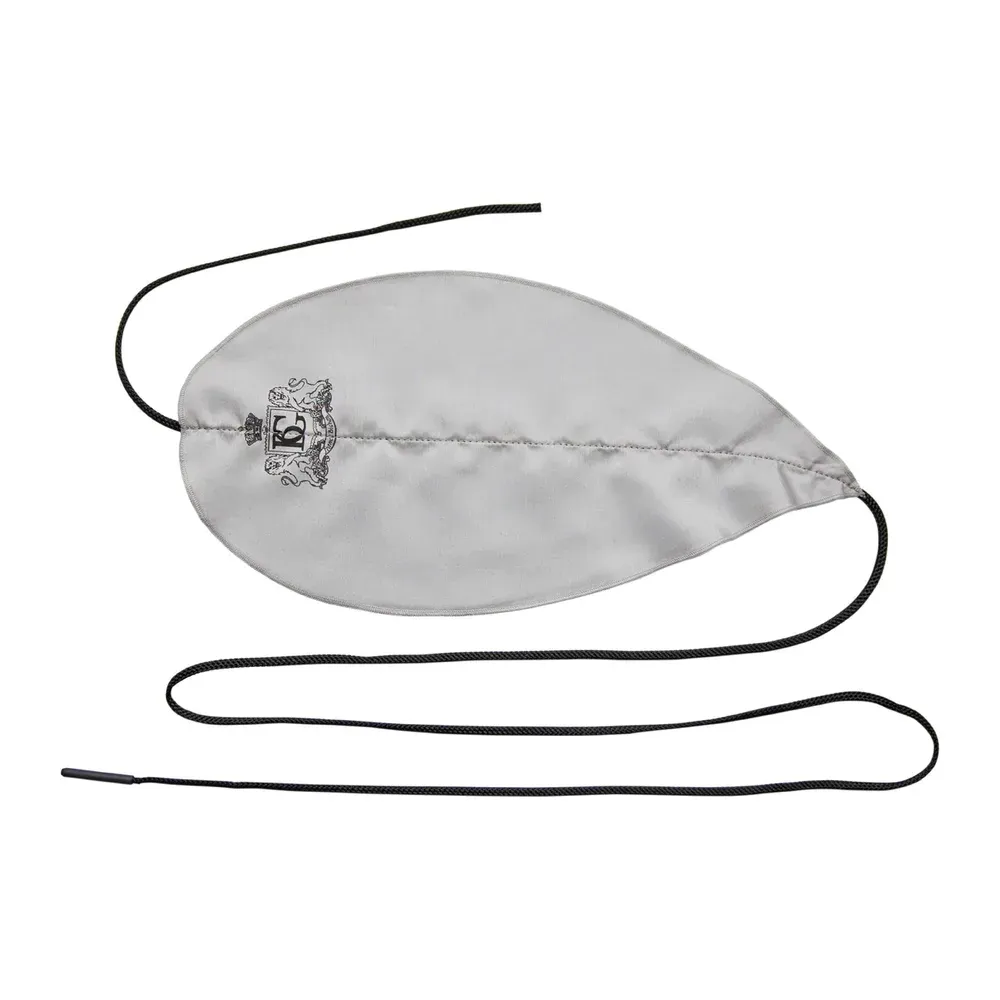 Limpiador BG de seda y bambú para la tudelera del fagot, gris claro con escudo bordado y cordón negro